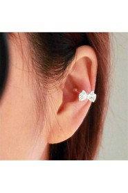 Crystal Bowknot Ear Bone Clip(Silver)(1Pr)