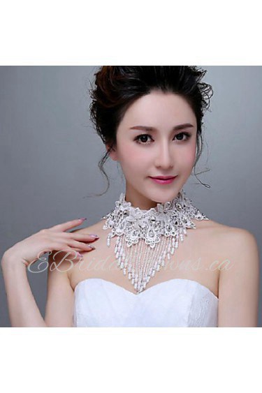 Korean Style Exquisite Lace Flowers Rhinestones/Titanium Wedding/Party Necklace