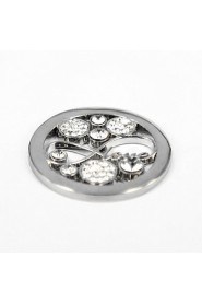 Valentine Day Gift Girl's 33mm Alloy Mi Moneda Silver Crystal Infinity Disc for 35mm Coin Holder Pendant