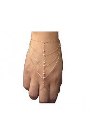 European Style Fashion Rhinestone Chain Bracelet with Ring