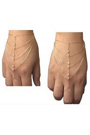 European Style Fashion Rhinestone Chain Bracelet with Ring