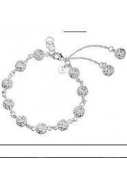 Unisex Silver Chain Hollow Ball Bracelet