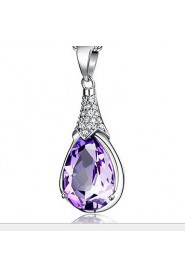 Ladies' Silver Droplets Pendants With Crystal