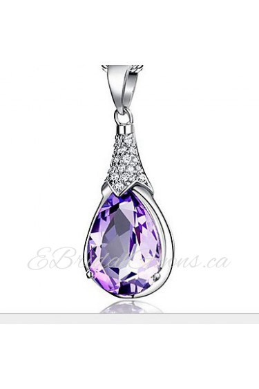 Ladies' Silver Droplets Pendants With Crystal