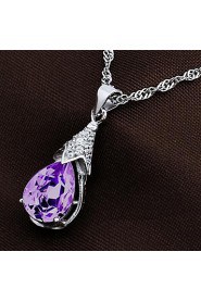 Ladies' Silver Droplets Pendants With Crystal