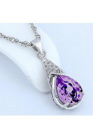 Ladies' Silver Droplets Pendants With Crystal