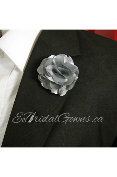 Men's Casual Grey Silk Goods Brooch