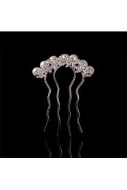 Fashion Flowers Imitation Pearl Hair Combs With Wedding/Party Headpiece