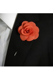 Men's Casual Orange Silk Goods Brooch