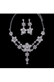 Ladies'/Women's Alloy Wedding/Party Jewelry Set With Rhinestone