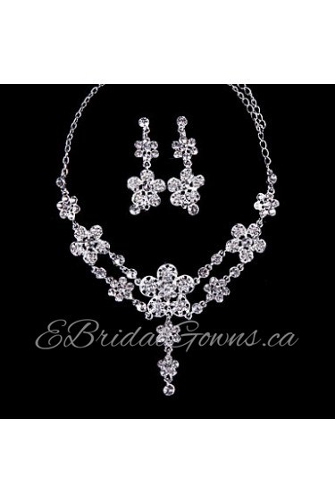 Ladies'/Women's Alloy Wedding/Party Jewelry Set With Rhinestone