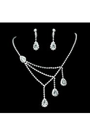 Jewelry Set Women's Anniversary / Birthday / Gift / Party / Special Occasion Jewelry Sets Alloy Rhinestone Necklaces / Earrings Silver