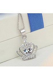 Imperial CrownLadies'/Women's Sterling Silver Necklace With Cubic Zirconia