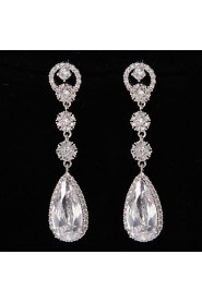 Drop Earrings Women's Platinum Earring Rhinestone