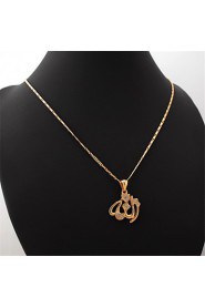 New Muslim Allah Pendant Jewelry Women Gift 18K Real Gold Platinum Plated Austrian Rhinestone Islamic Necklace