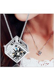 Ladies' Silver Pendant With Cubic Zirconia