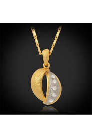 New Vintage 18K Real Gold Platinum 2 Color Plated Rhinestone Crystal Pendant Necklace for Women