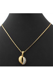 New Vintage 18K Real Gold Platinum 2 Color Plated Rhinestone Crystal Pendant Necklace for Women