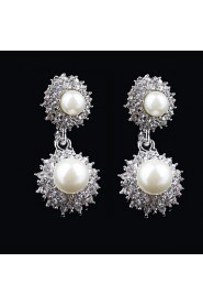 Elegant Design Alloy With Rhinestone And Pearls Wedding/Special Occaision / Party Jewelry Set.