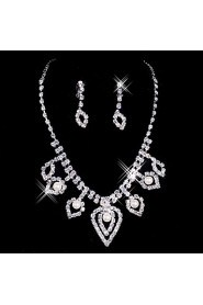 Jewelry Set Women's Anniversary / Wedding / Engagement / Birthday / Gift / Party / Daily Jewelry Sets Alloy RhinestoneNecklaces /