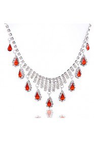 Ladies'/Women's Alloy Wedding/Party Jewelry Set With Rhinestone Red