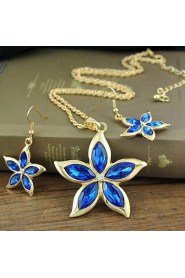 New 18K Gold Plated Crystal Jewelry Sets With crystal pendants necklace and earrings set for Women(More Colors)