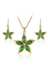 New 18K Gold Plated Crystal Jewelry Sets With crystal pendants necklace and earrings set for Women(More Colors)