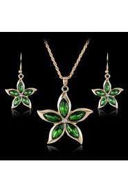 New 18K Gold Plated Crystal Jewelry Sets With crystal pendants necklace and earrings set for Women(More Colors)