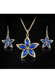 New 18K Gold Plated Crystal Jewelry Sets With crystal pendants necklace and earrings set for Women(More Colors)