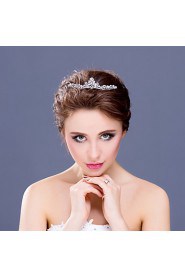 Women's / Flower Girl's Rhinestone / Alloy Headpiece-Wedding / Special Occasion Tiaras / Headbands 1 Piece Clear Round / Irregular