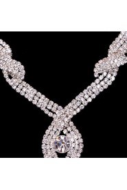 Women's/Ladies' Alloy Wedding/Party Jewelry Set With Rhinestone