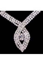 Women's/Ladies' Alloy Wedding/Party Jewelry Set With Rhinestone