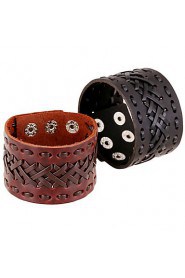 Vintage Style Genuine Leather Foreign Trade Hot Sales Bracelet(Brown,Black)(1Pc)