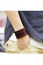 Vintage Style Genuine Leather Foreign Trade Hot Sales Bracelet(Brown,Black)(1Pc)