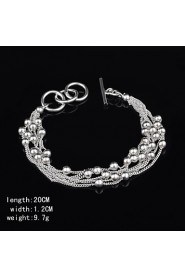 Fashion Sterling Beading Silver Women's Bracelet