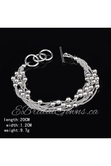 Fashion Sterling Beading Silver Women's Bracelet