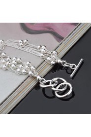 Fashion Sterling Beading Silver Women's Bracelet