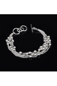 Fashion Sterling Beading Silver Women's Bracelet