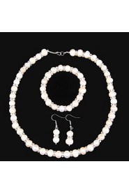 Elegant Jewelry Sets With Freshwater Pearl And Rhinestone .