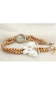 The butterfly wrapped Diamond Pearl Flower Bracelet Watch