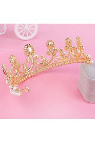 Bride's Golden Crystal Forehead Wedding Hair Accessories Crown Tiaras 1 PC