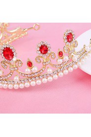 Bride's Golden Crystal Forehead Wedding Hair Accessories Crown Tiaras 1 PC