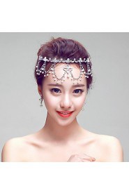 Romantic Rhinestones Wedding/Party Headpieces/Forehead Jewelry with Imitation Pearls
