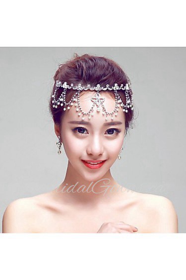 Romantic Rhinestones Wedding/Party Headpieces/Forehead Jewelry with Imitation Pearls