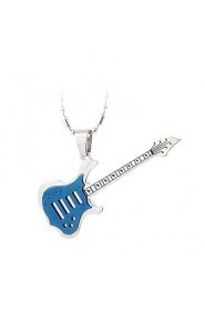 Stainless Steel Guitar Necklace (Four Colors)