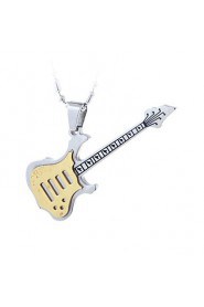 Stainless Steel Guitar Necklace (Four Colors)