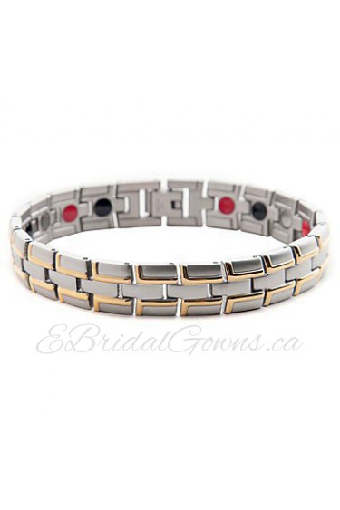 Healing Magnetic Bracelet Men 316L Stainless Steel 3 Health Care Elements(Magnetic,FIR,Germanium) Bracelet Hand Chain