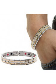 Healing Magnetic Bracelet Men 316L Stainless Steel 3 Health Care Elements(Magnetic,FIR,Germanium) Bracelet Hand Chain