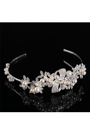 Women Pearl/Sterling Silver/Rhinestone Headbands With Wedding/Party Headpiece