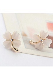 Korea Style Opal Flower Stud Earrings